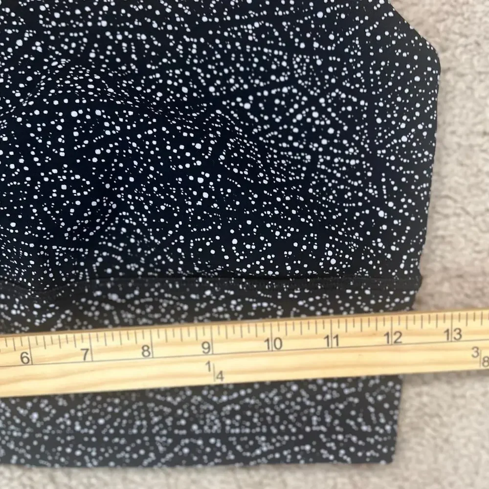 Lululemon Energy Bra Longline Strappy Back Size 6 Black White Dot Gym Girl Run - Picture 5 of 7